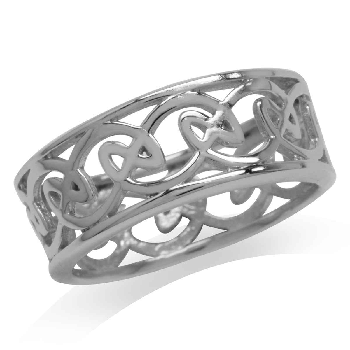 8mm 925 Sterling Silver Celtic Knot Band Ring