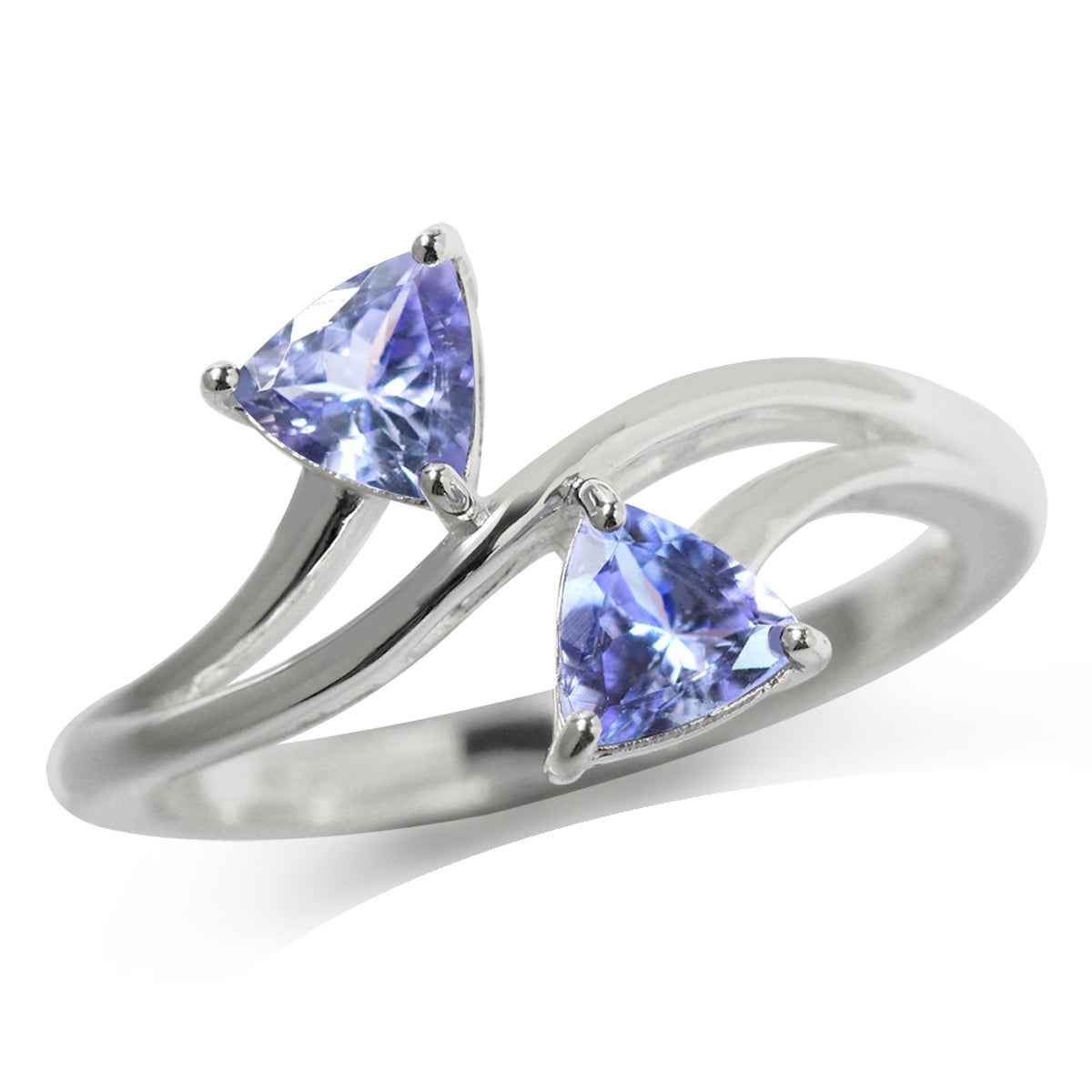 Genuine Tanzanite 925 Sterling Silver Modern Style Ring