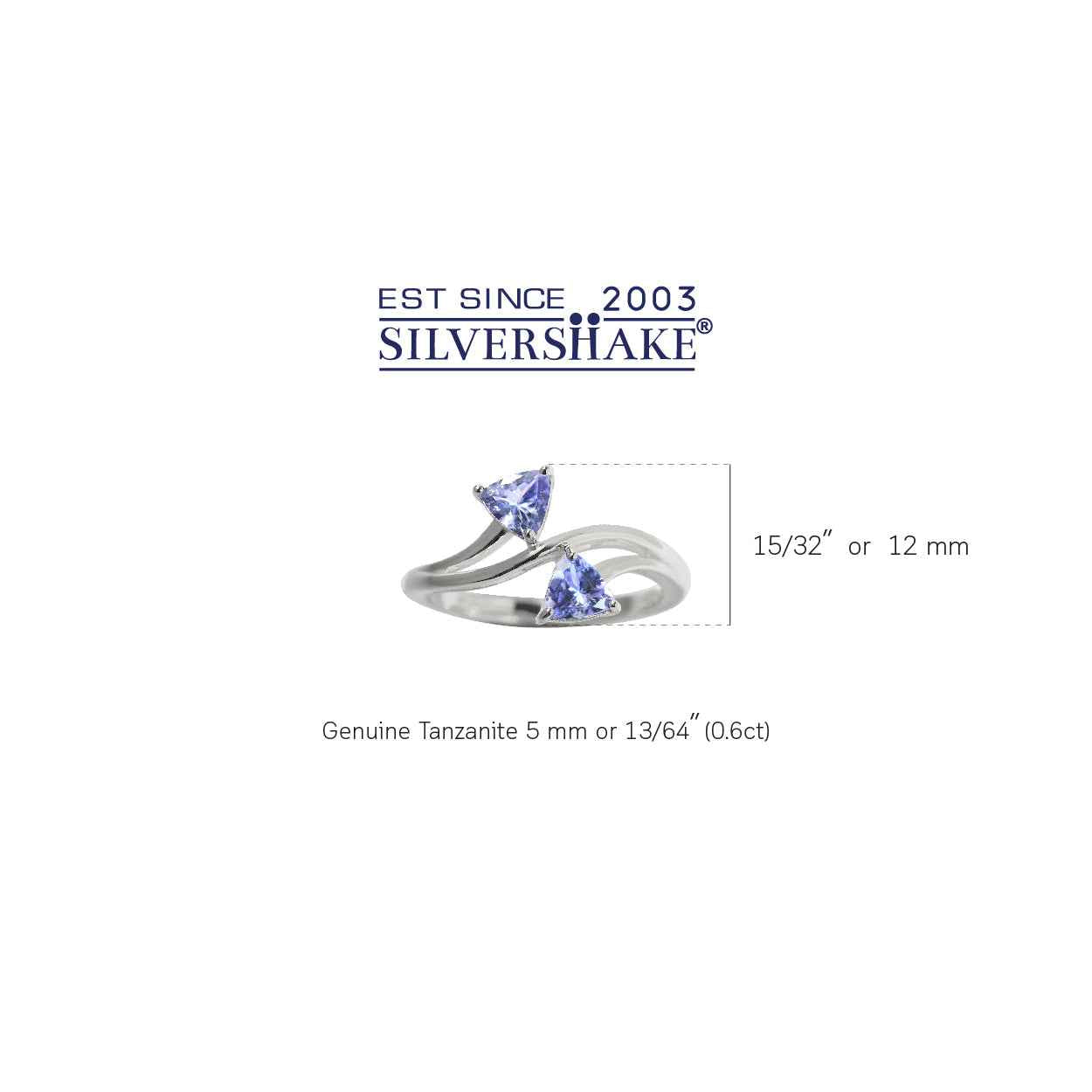 Genuine Tanzanite 925 Sterling Silver Modern Style Ring