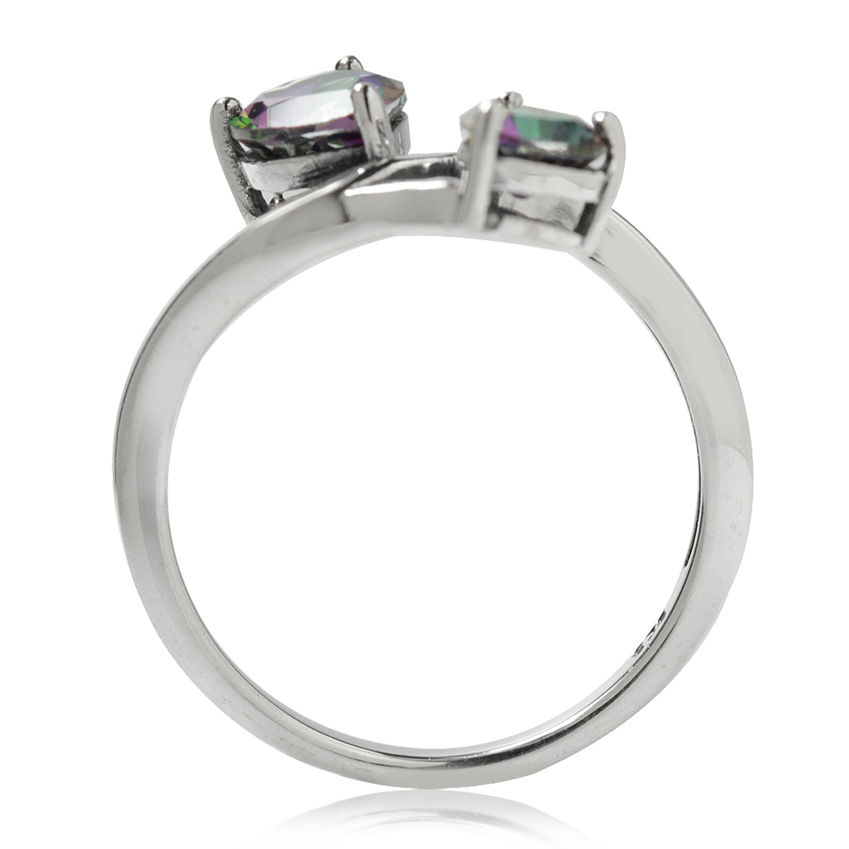1.43ct. Heart Shape Mystic Fire Topaz White Gold Plated 925 Sterling Silver Ring silvershake