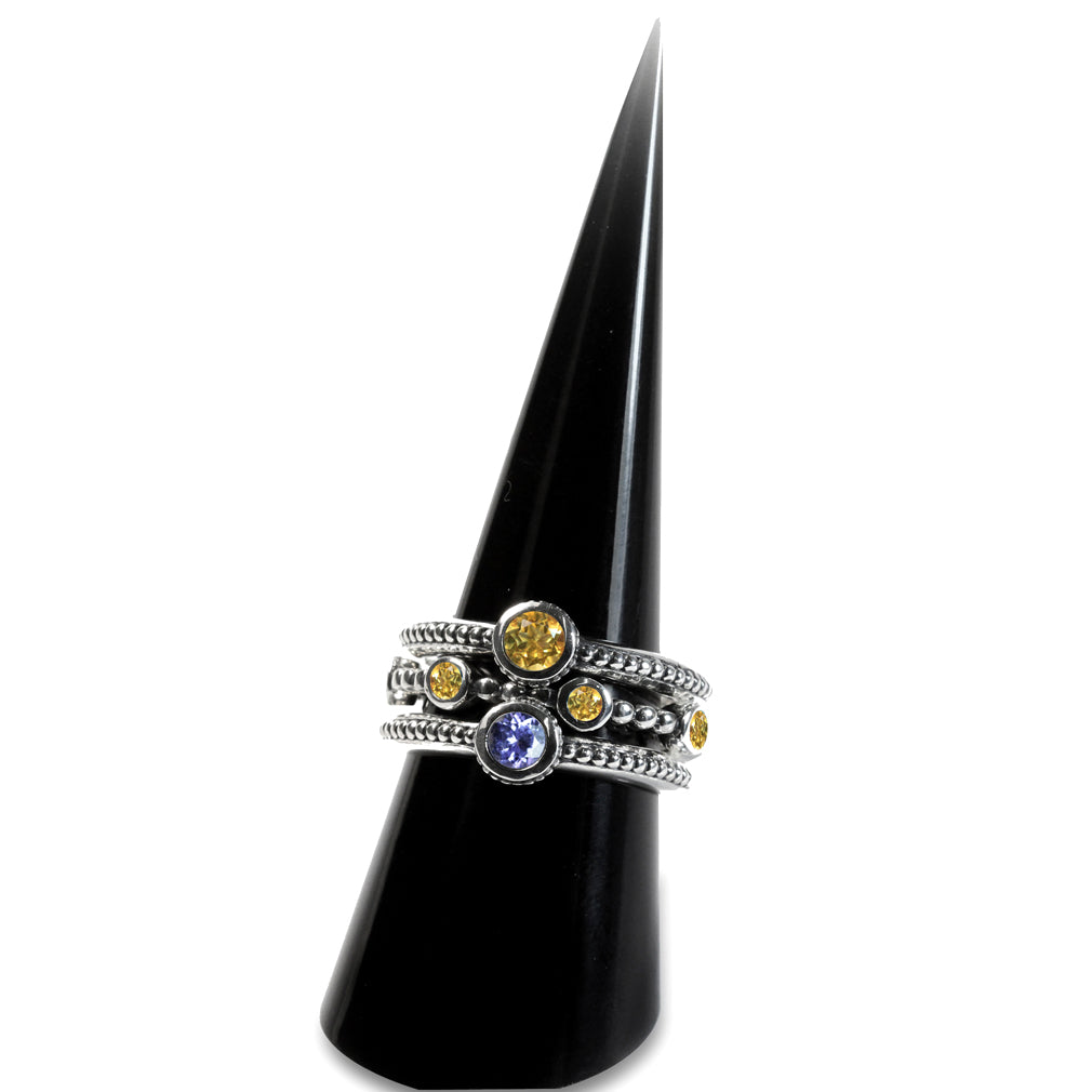 Natural Citrine 925 Sterling Silver Stack Stackable Ring - Silvershake-store