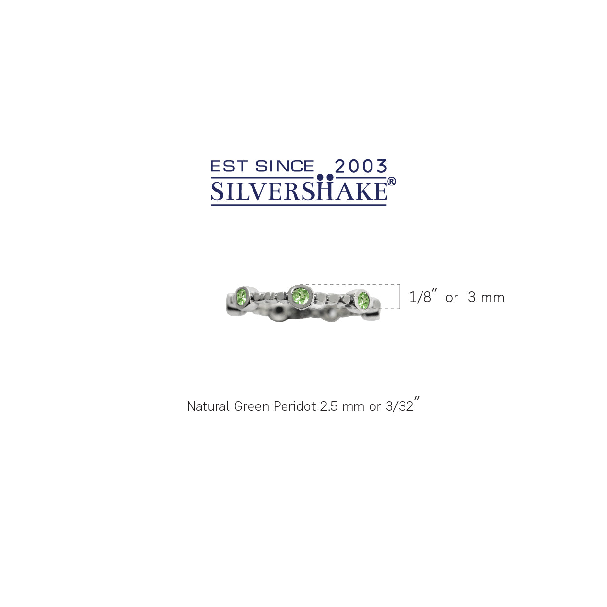 Natural Peridot 925 Sterling Silver Stack Stackable Ring - Silvershake-store