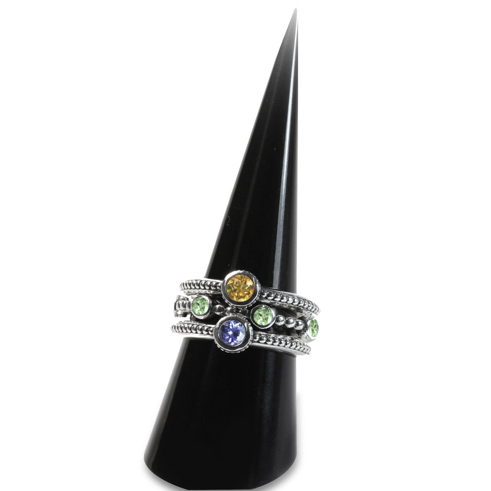 Natural Peridot 925 Sterling Silver Stack Stackable Ring - Silvershake-store