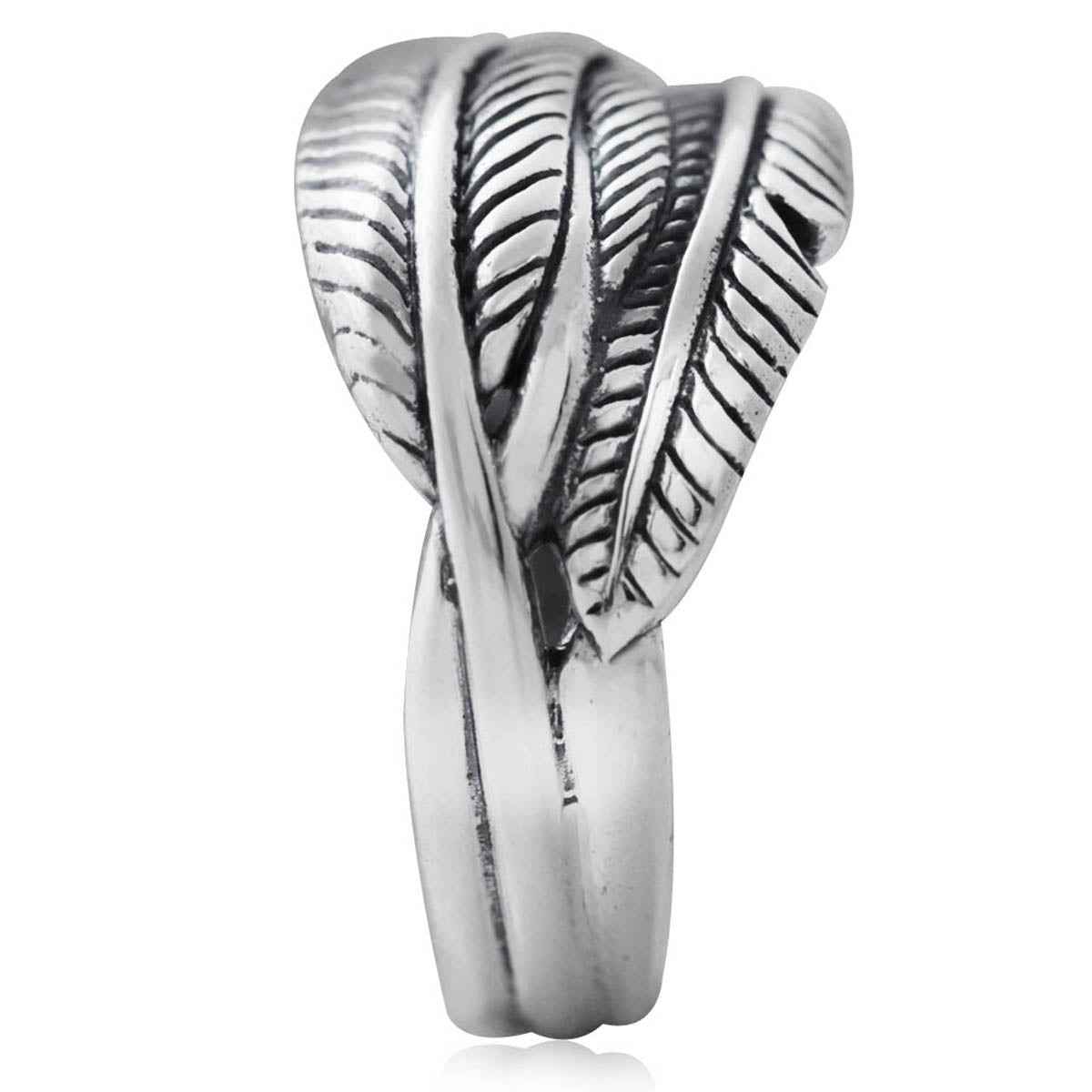 11MM Antique Finishing 925 Sterling Silver Banana Leaf Vintage Style Dome Ring