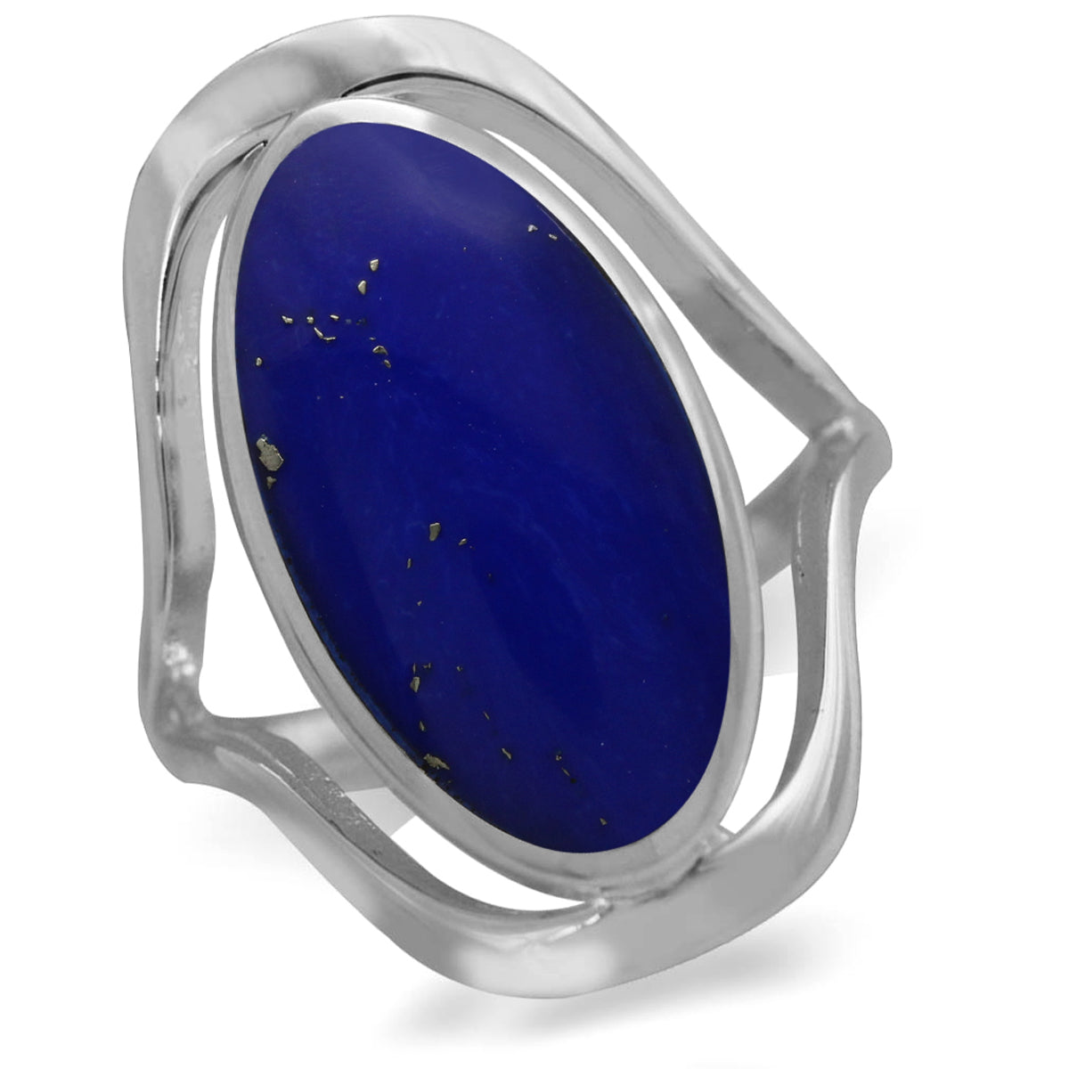 Created Lapis 925 Sterling Silver Simple Southwest Style Ring silvershake