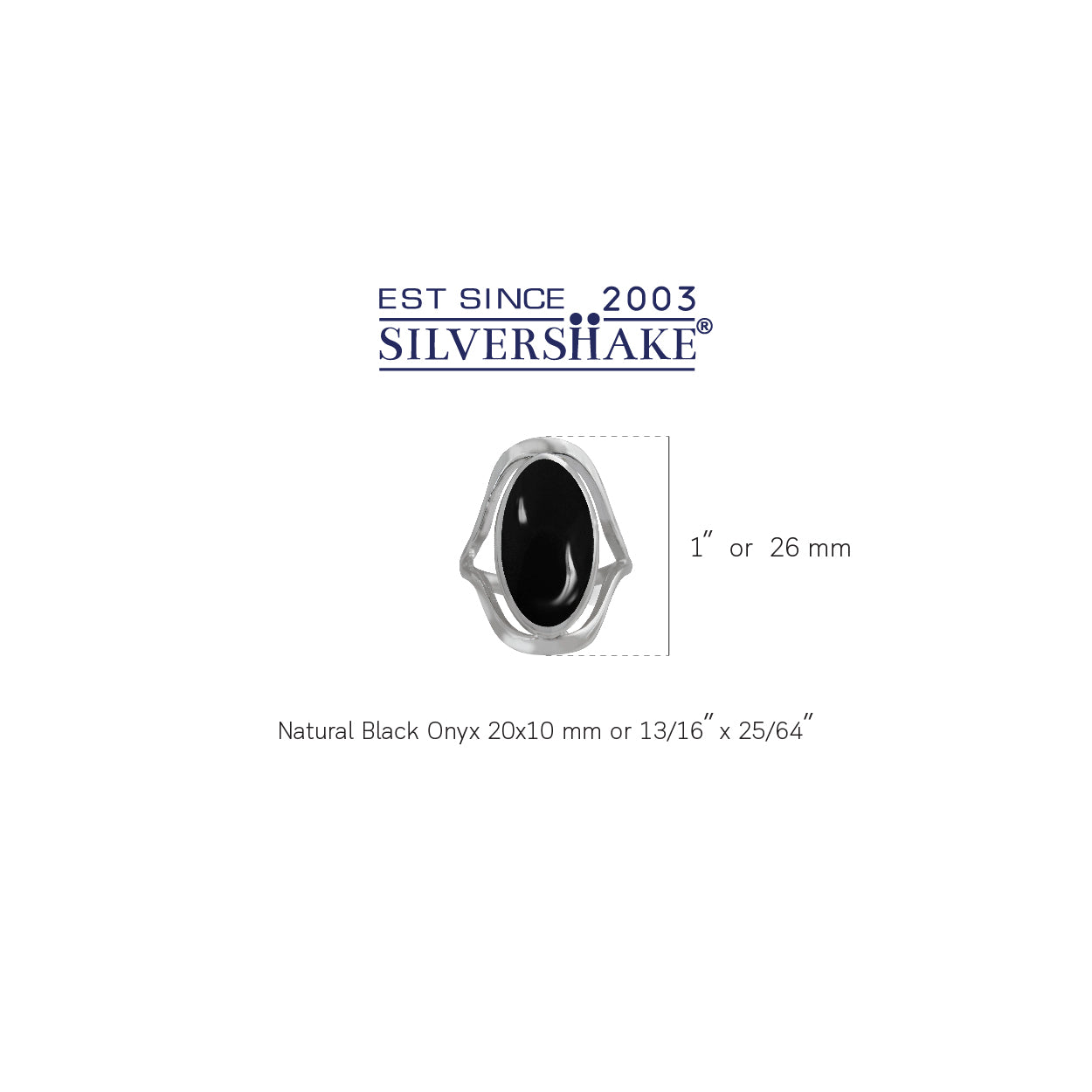 Created Black Onyx 925 Sterling Silver Simple Southwest Style Ring - Silvershake-store