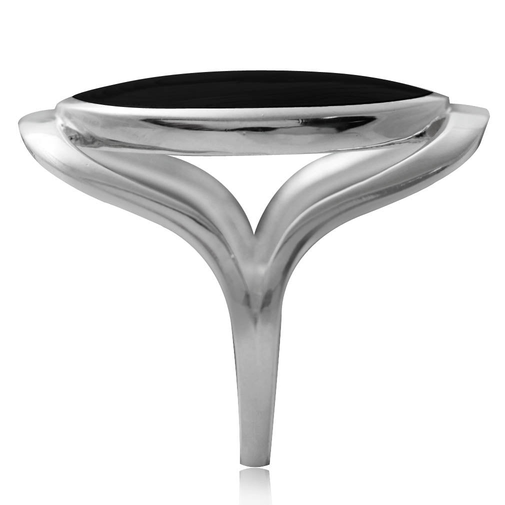 Created Black Onyx 925 Sterling Silver Simple Southwest Style Ring - Silvershake-store