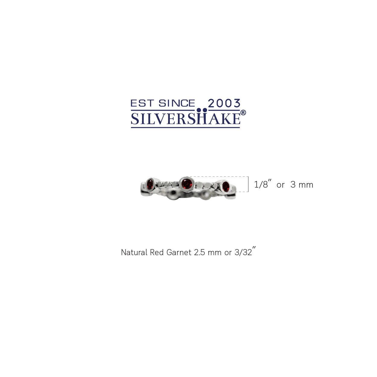 Natural Garnet 925 Sterling Silver Stack Stackable Ring - Silvershake-store