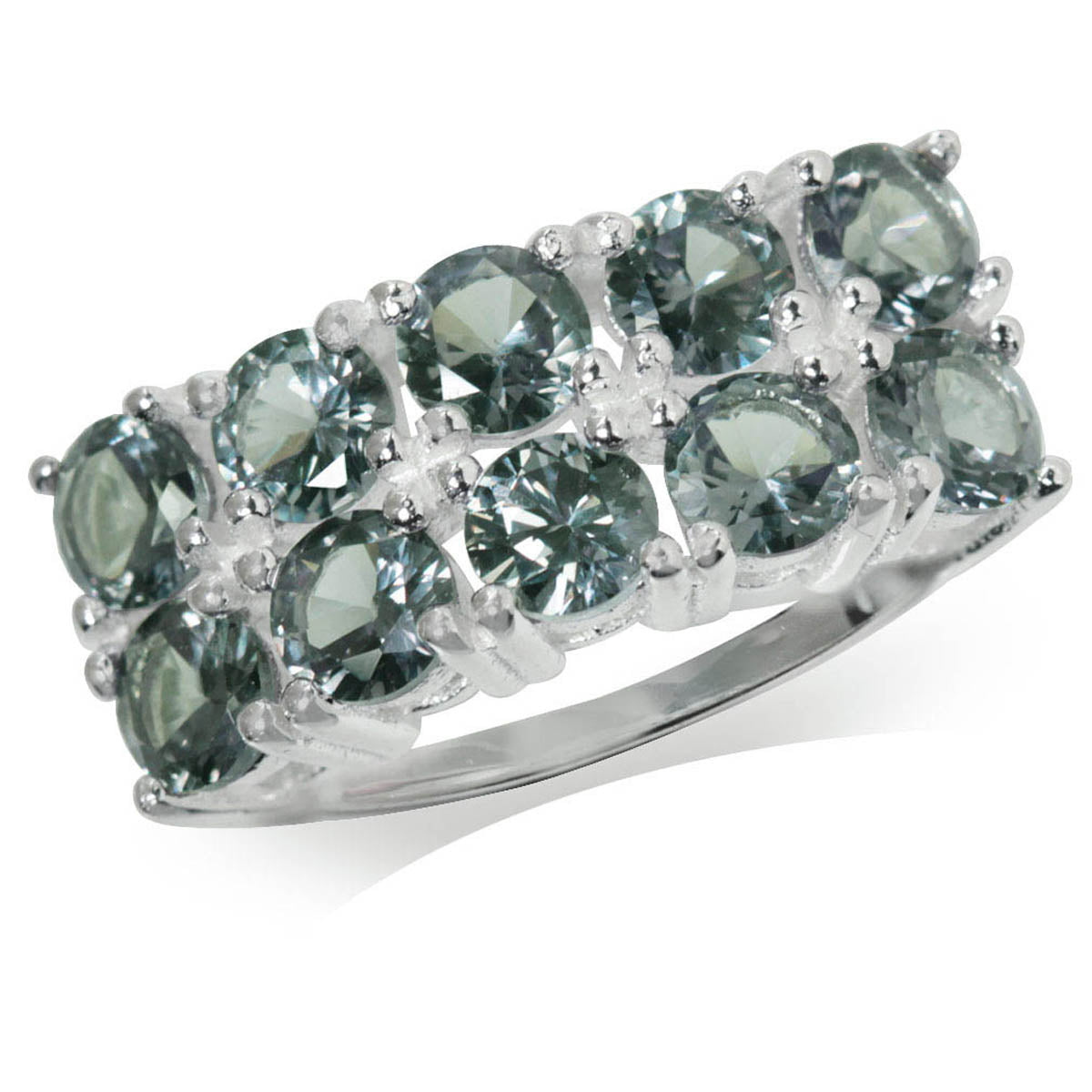 Simulated Color Change Alexandrite White Gold Plated 925 Sterling Silver Ring