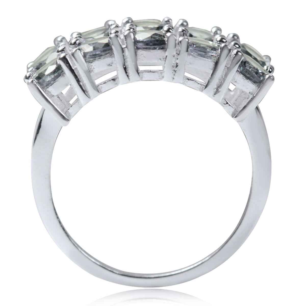 Simulated Color Change Alexandrite White Gold Plated 925 Sterling Silver Ring