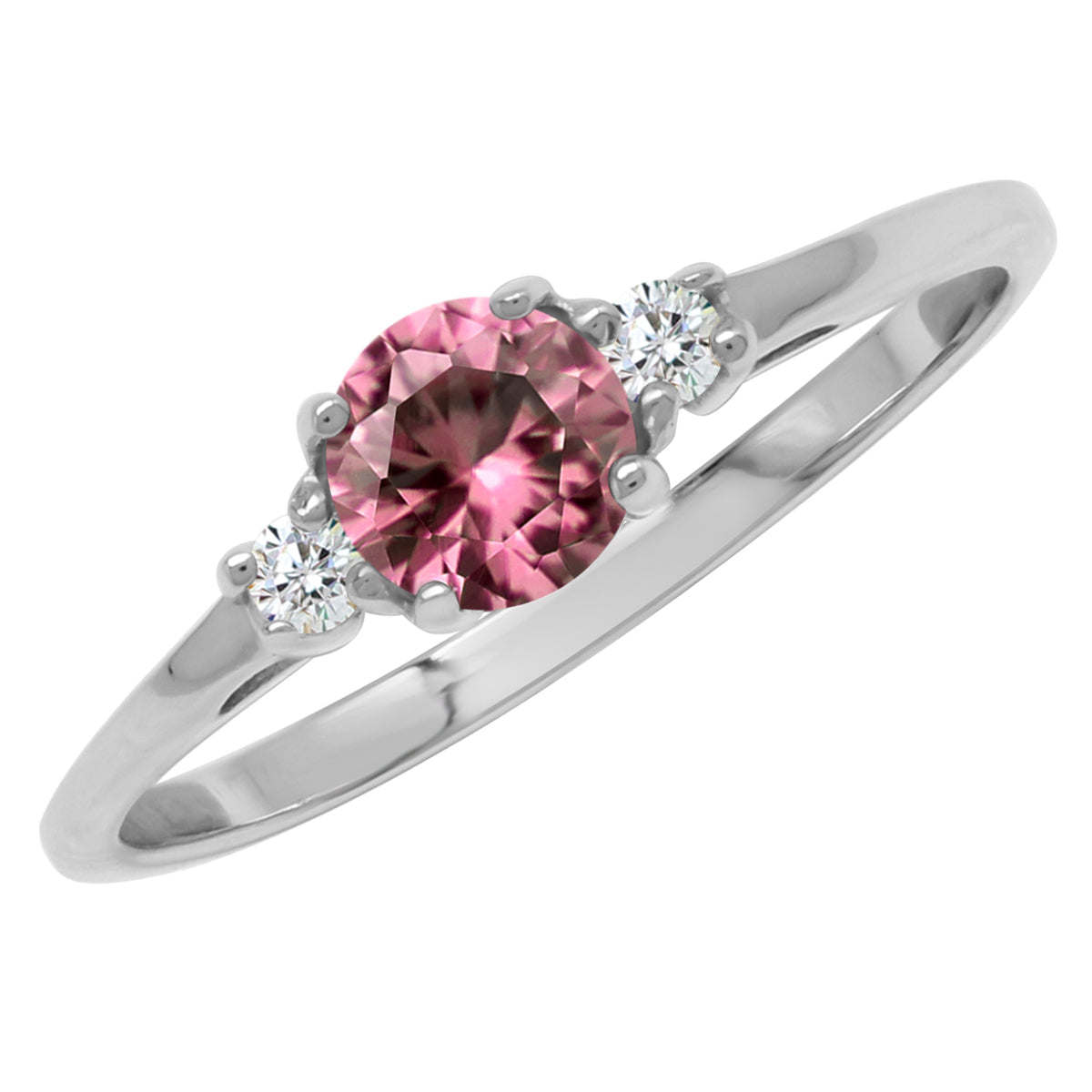Petite Created Color Change Alexandrite and White Cubic Zirconia 925 Sterling Silver Promise Ring - Silvershake-store
