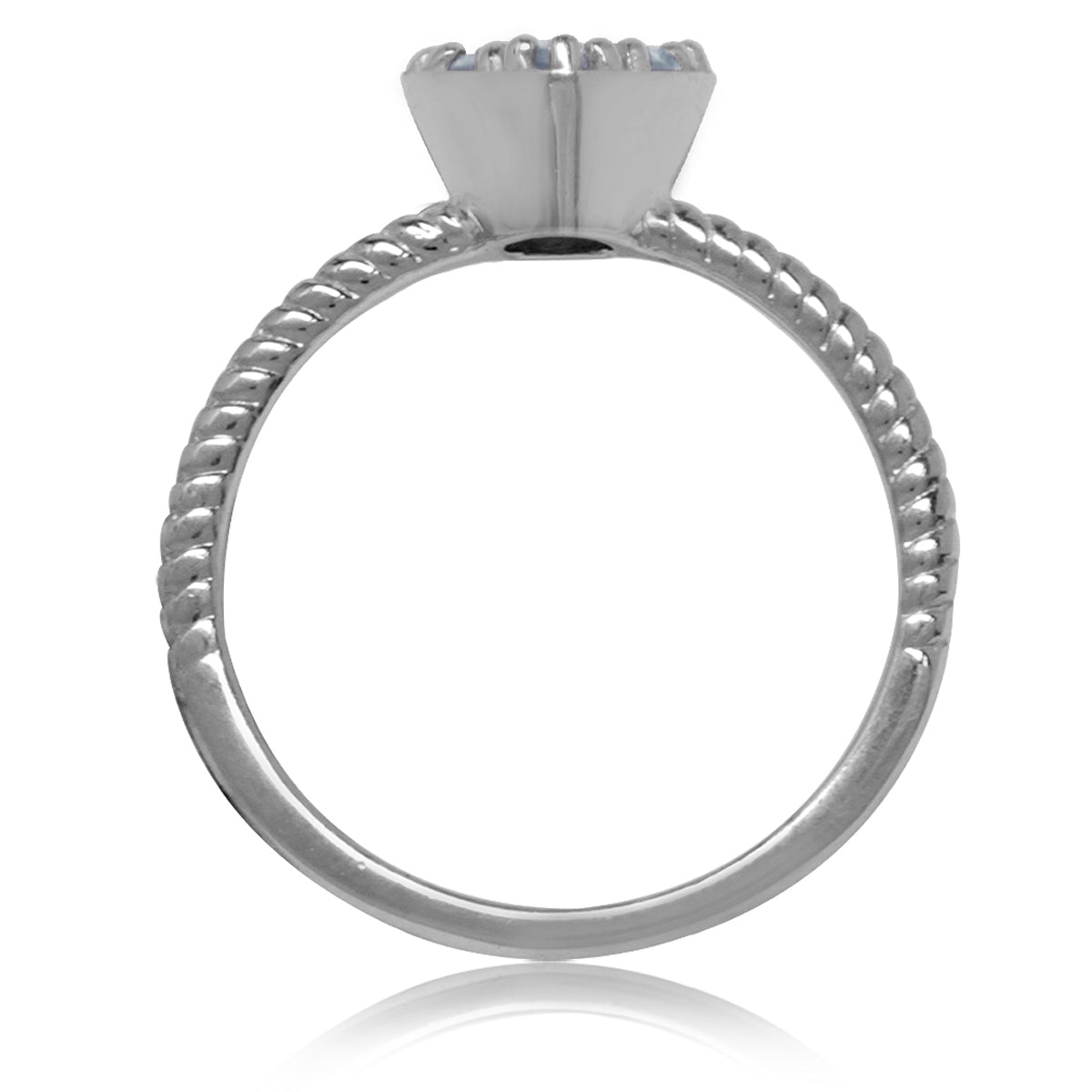 White CZ Gold Plated 925 Sterling Silver Stack/Stackable Heart Ring silvershake