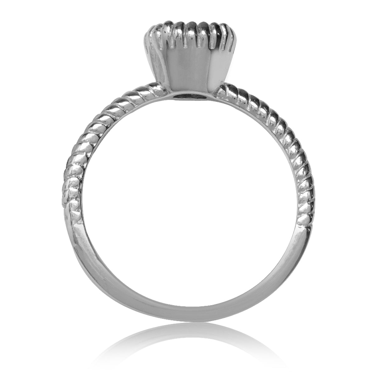 Genuine Blue Topaz White Gold Plated 925 Sterling Silver Stack/Stackable Solitaire Ring silvershake