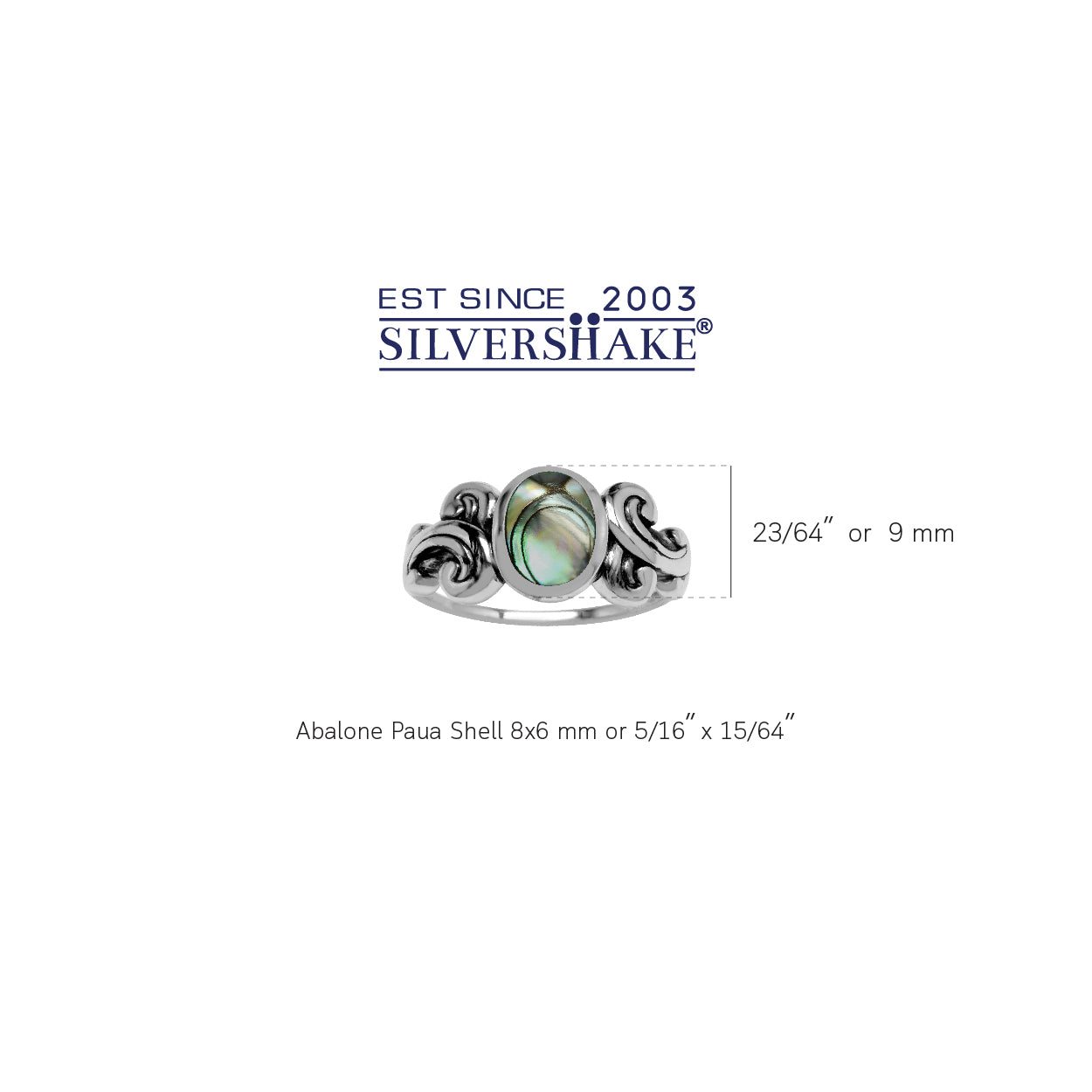 Abalone Paua Shell Inlay 925 Sterling Silver Victorian Style Ring - Silvershake-store