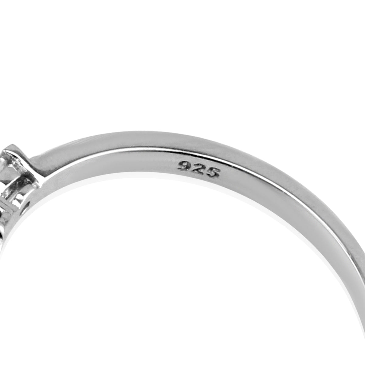 Petite 3 Stone Genuine London Blue Topaz White Gold Plated 925 Sterling Silver Ring - Silvershake-store