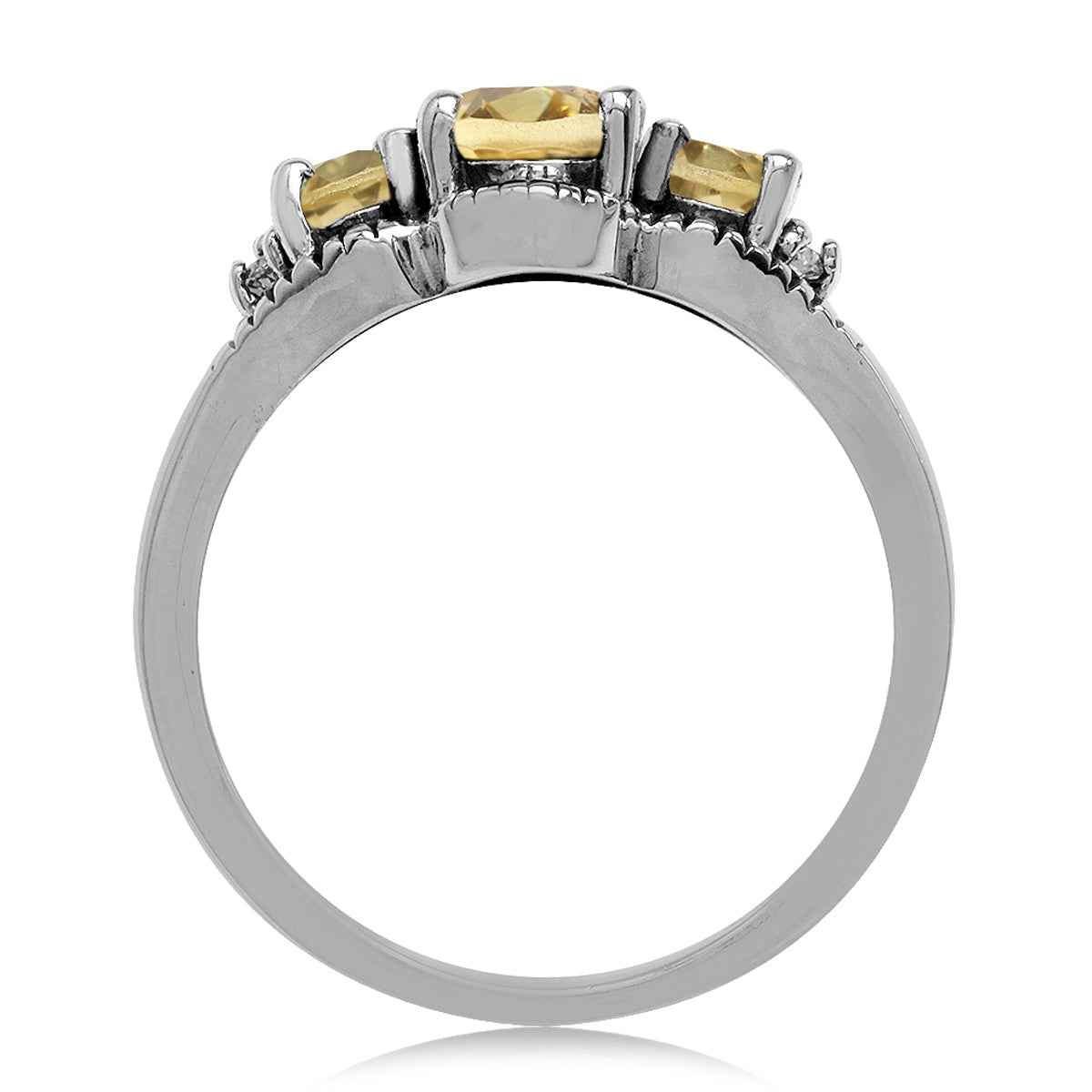 1.13ct. 3 Stone Natural Citrine 925 Sterling Silver Ring