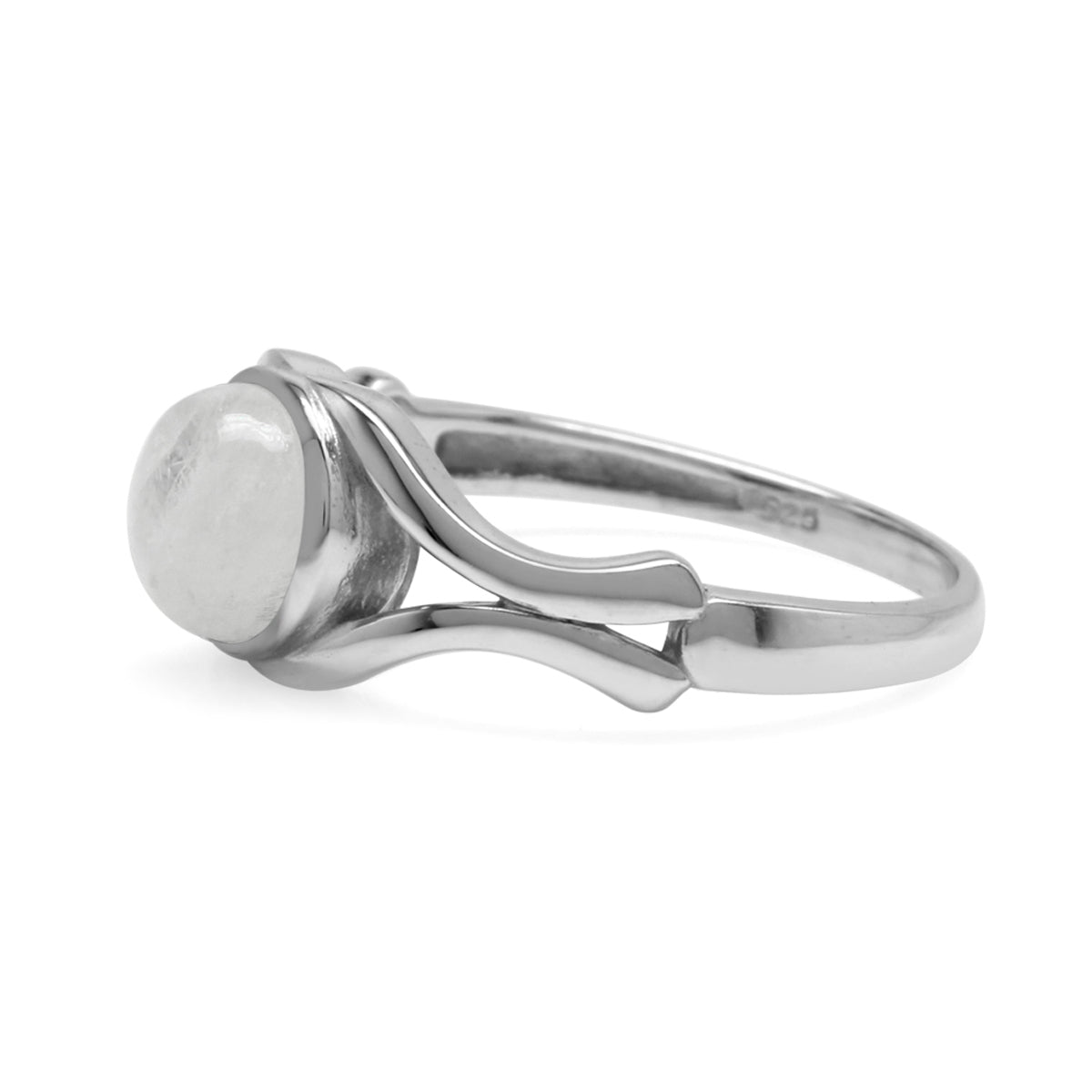 June Birthstone Natural Moonstone 925 Sterling Silver Solitaire Ring - Silvershake-store