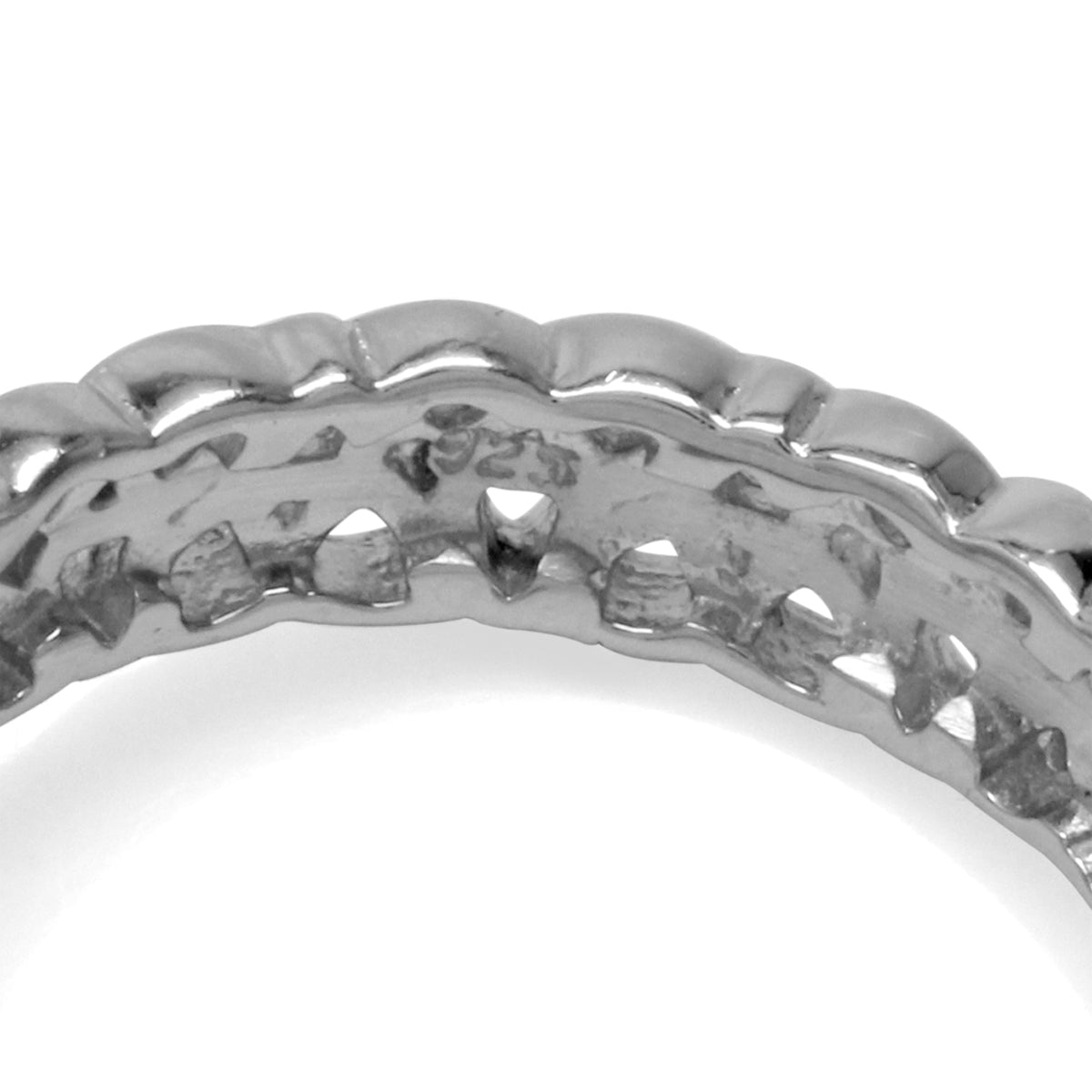 Natural Trillion Shape Amethyst 925 Sterling Silver Triquetra Celtic Knot Eternity Ring