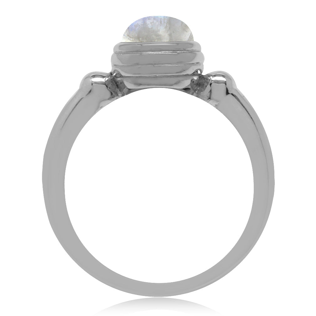 Natural Moonstone 925 Sterling Silver Solitaire Casual Ring - Silvershake-store