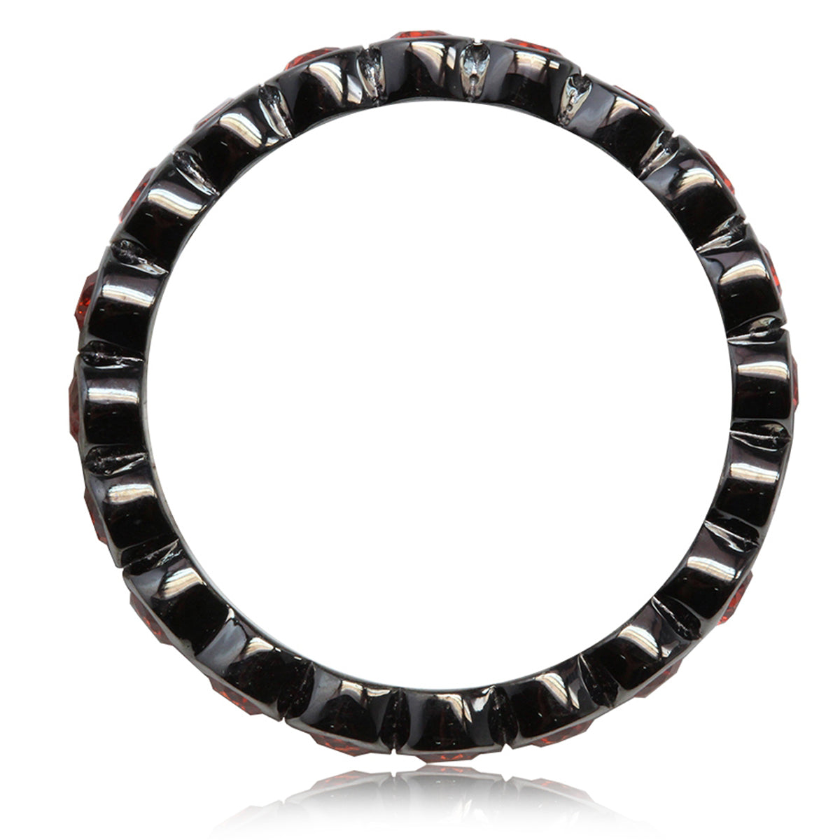 Orange CZ Black Rhodium Plated 925 Sterling Silver Eternity Stack/Stackable Ring silvershake
