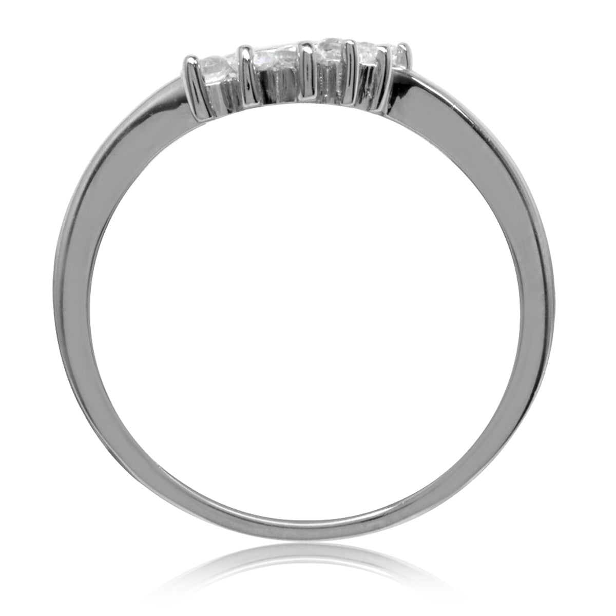 Petite Genuine White Topaz Gold Plated 925 Sterling Silver Casual Ring silvershake