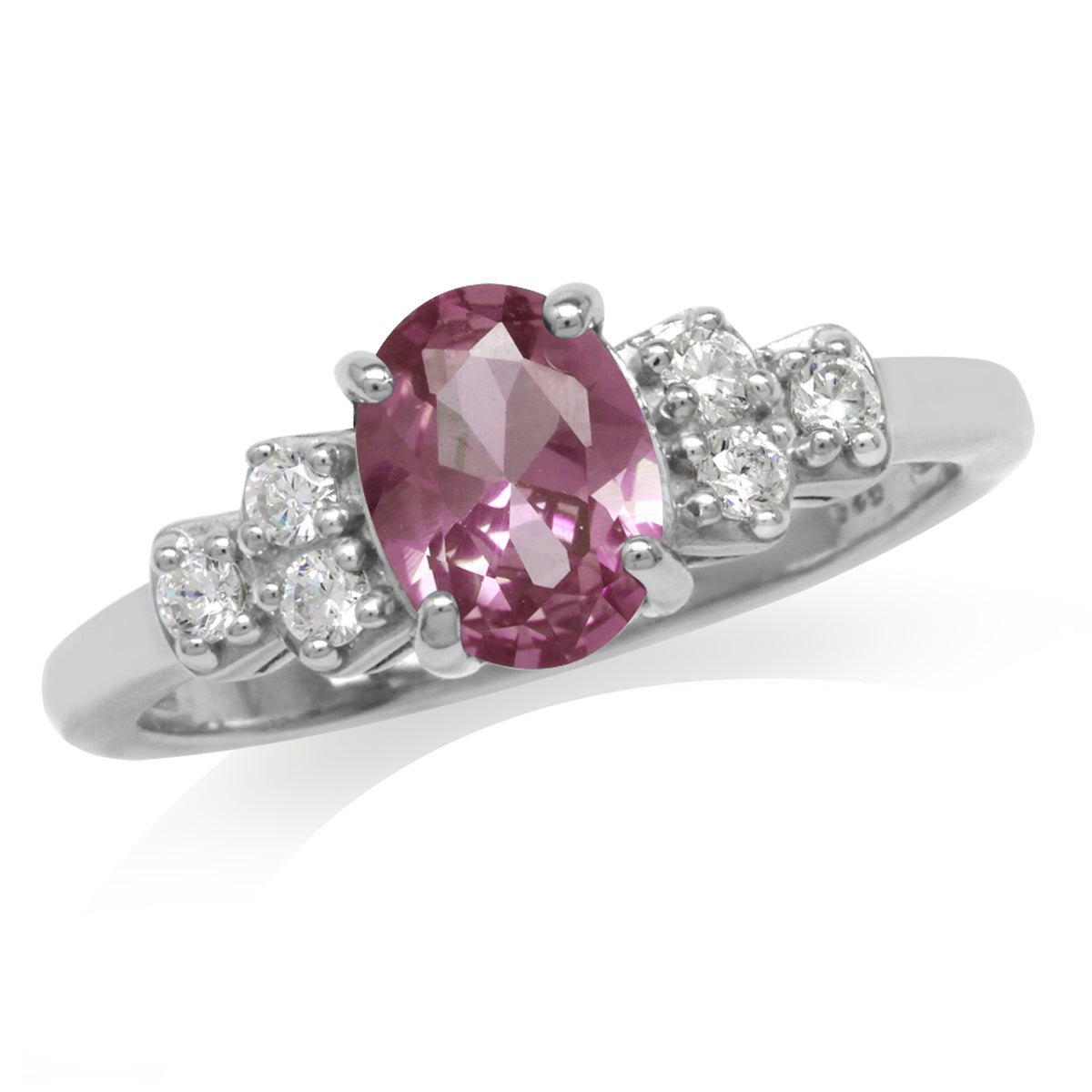 Simulated Color Change Alexandrite White Gold Plated 925 Sterling Silver Engagement Ring