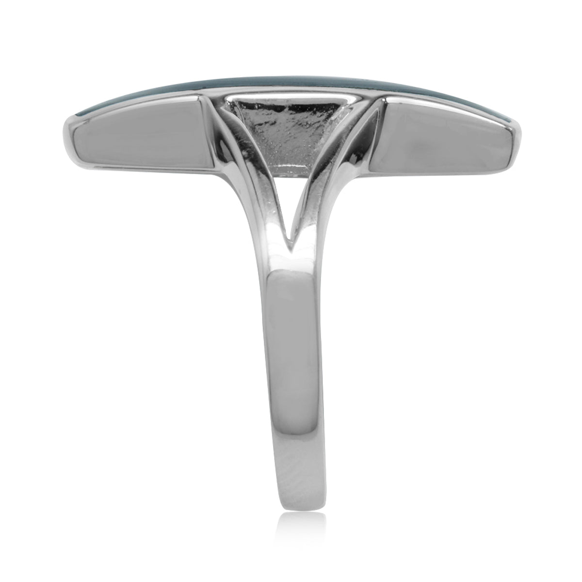 Long Abalone Paua Shell Inlay White Gold Plated 925 Sterling Silver Modern Style Ring Jewelry for Women - Silvershake-store