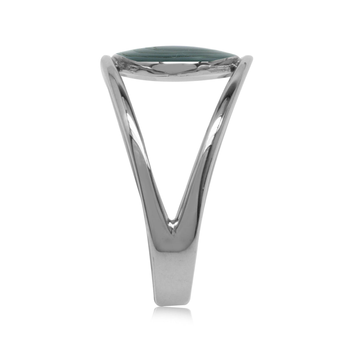 Abalone Paua Shell White Gold Plated 925 Sterling Silver Solitaire Ring - Silvershake-store