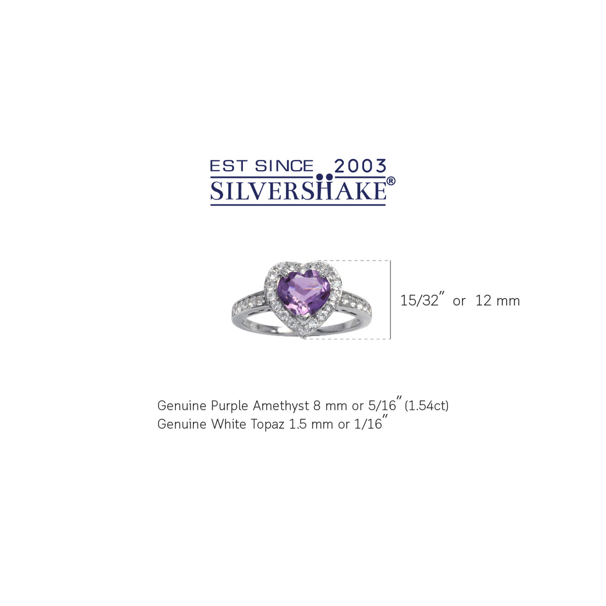 1.54ct. Natural Heart Shape Amethyst & Topaz Gold Plated 925 Sterling Silver Halo Engagement Ring silvershake