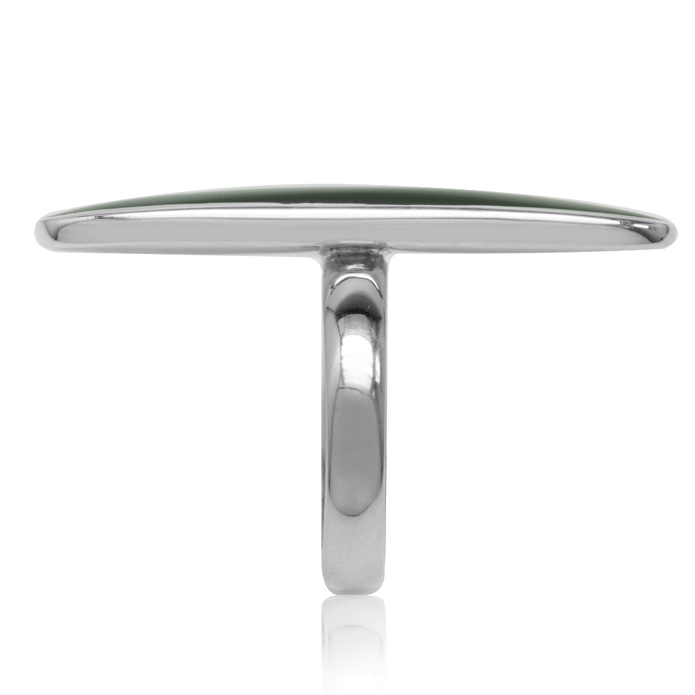 Long Black Mother of Pearl White Gold Plated 925 Sterling Silver Ring - Silvershake-store