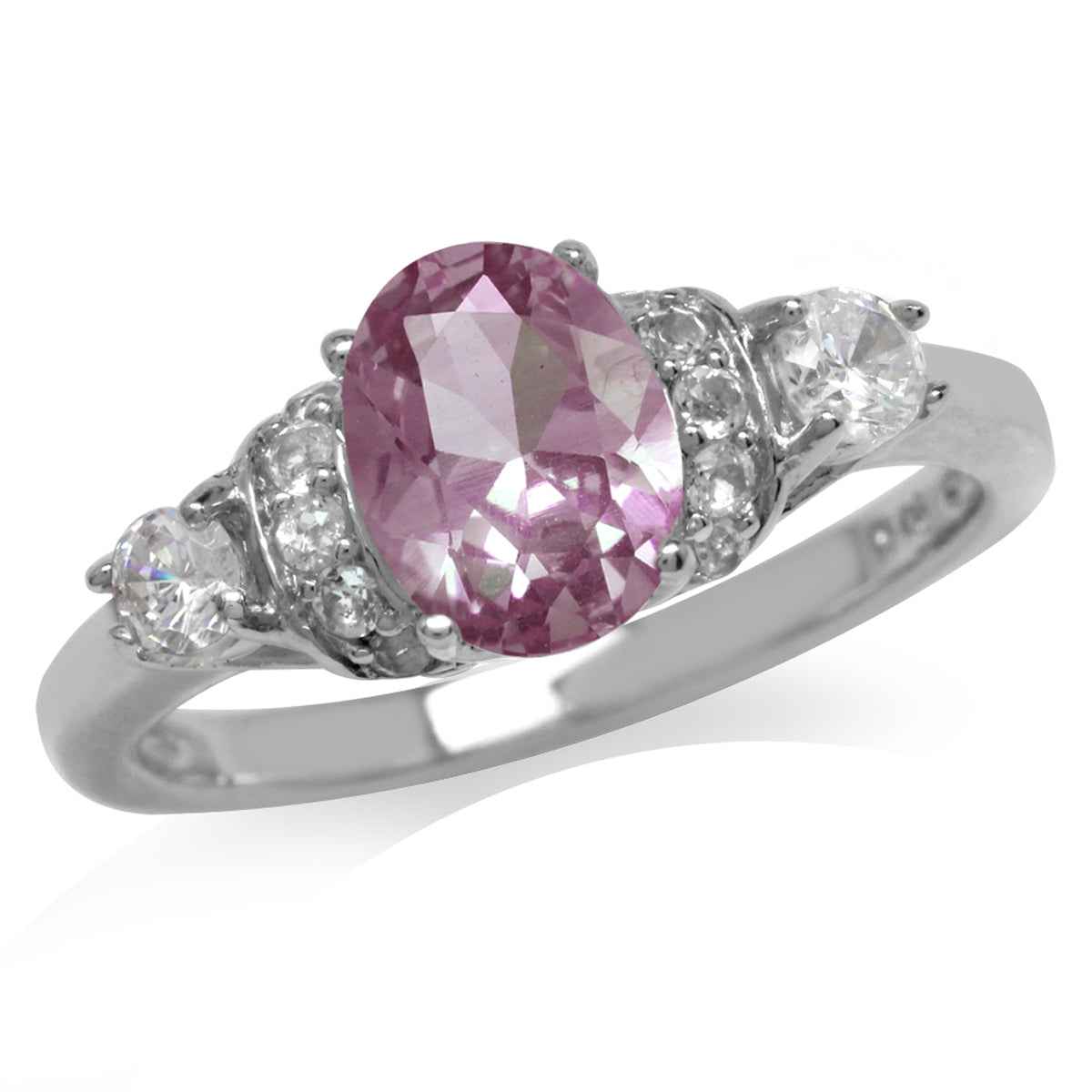 Simulated Color Change Alexandrite White Gold Plated 925 Sterling Silver Right Hand Ring