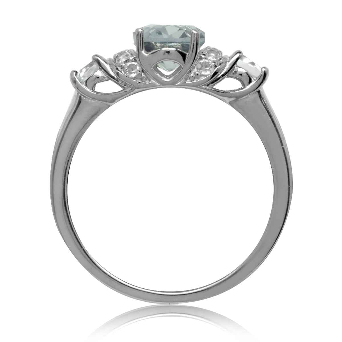 Simulated Color Change Alexandrite White Gold Plated 925 Sterling Silver Right Hand Ring