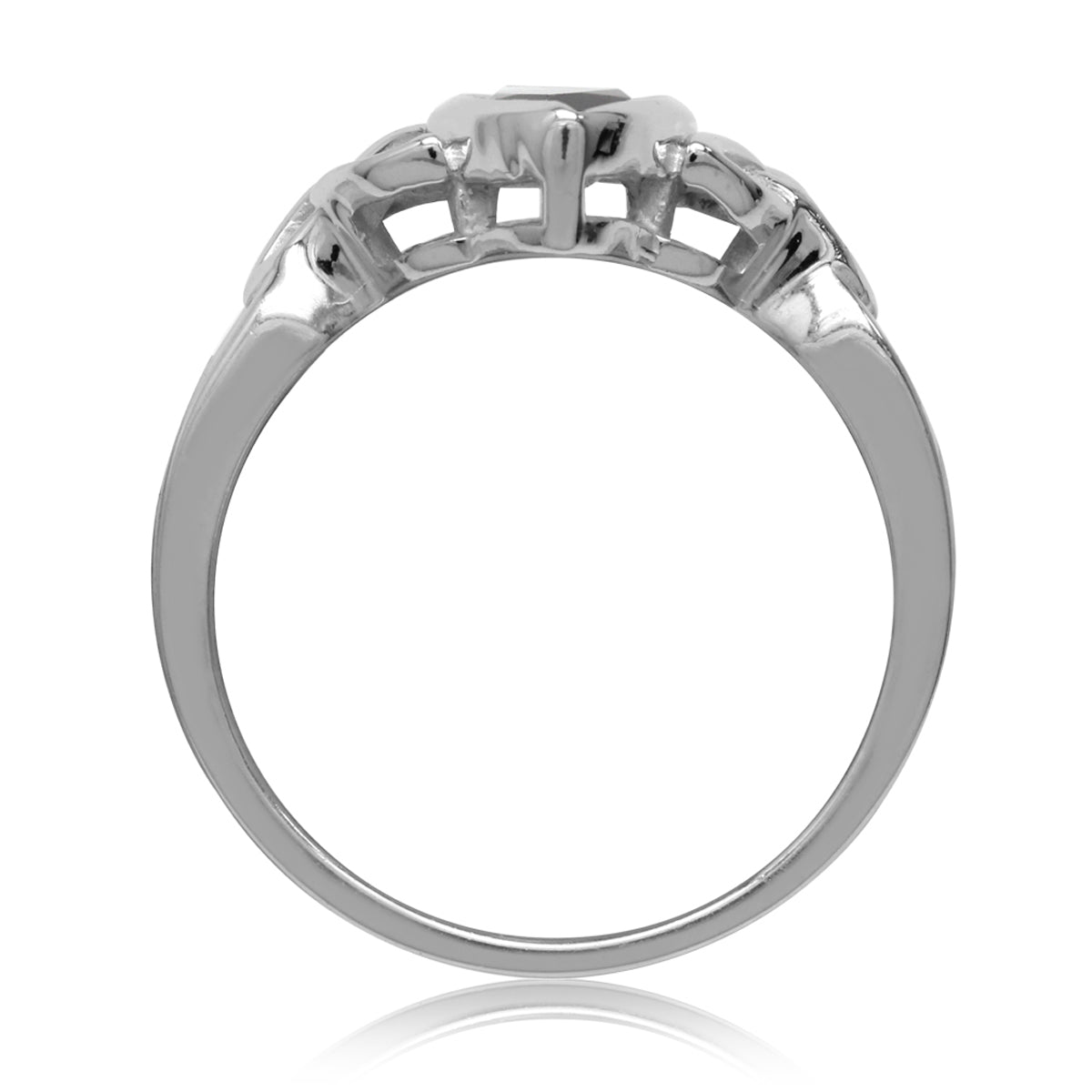 1.19ct. Natural Garnet White Gold Plated 925 Sterling Silver Triquetra Celtic Knot Solitaire Ring - Silvershake-store