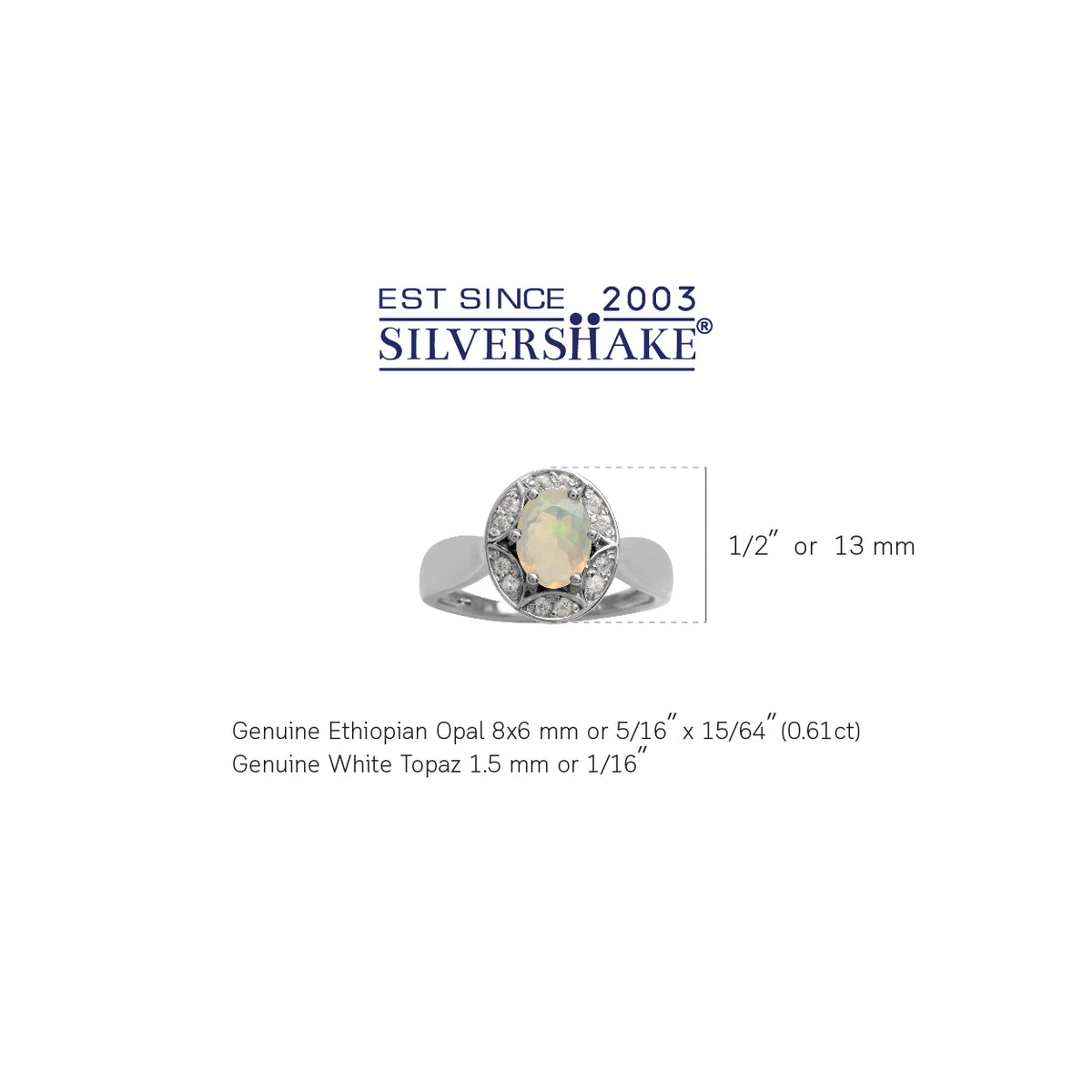 Genuine Opal & White Topaz Gold Plated 925 Sterling Silver Sun Ray Inspired Filigree Ring silvershake