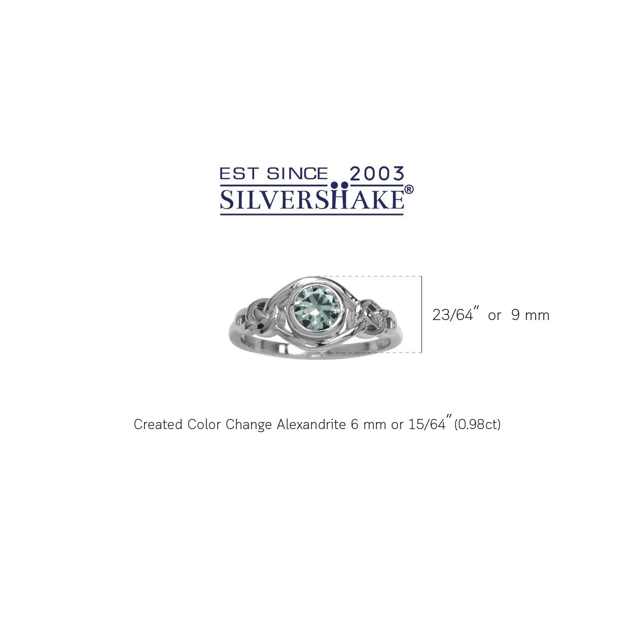 Simulated Color Change Alexandrite White Gold Plated 925 Sterling Silver Celtic Knot Ring - Silvershake-store