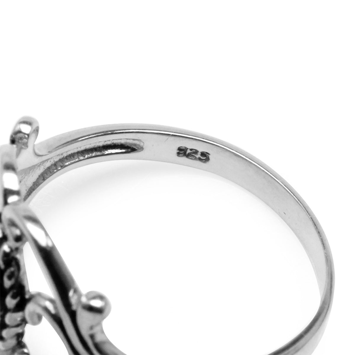 Cabochon Amethyst 925 Sterling Silver Victorian Style Rope Ring - Silvershake-store