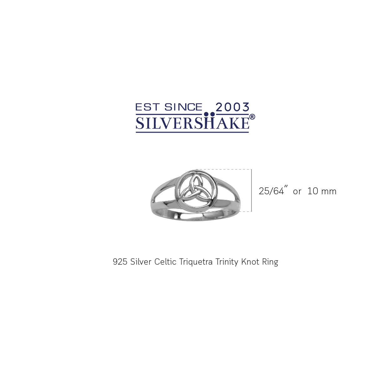 White Gold Plated 925 Sterling Silver Celtic Triquetra Knot Ring - Silvershake-store