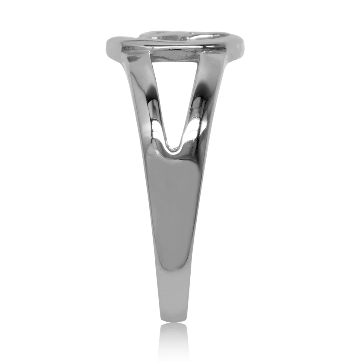 White Gold Plated 925 Sterling Silver Celtic Triquetra Knot Ring - Silvershake-store