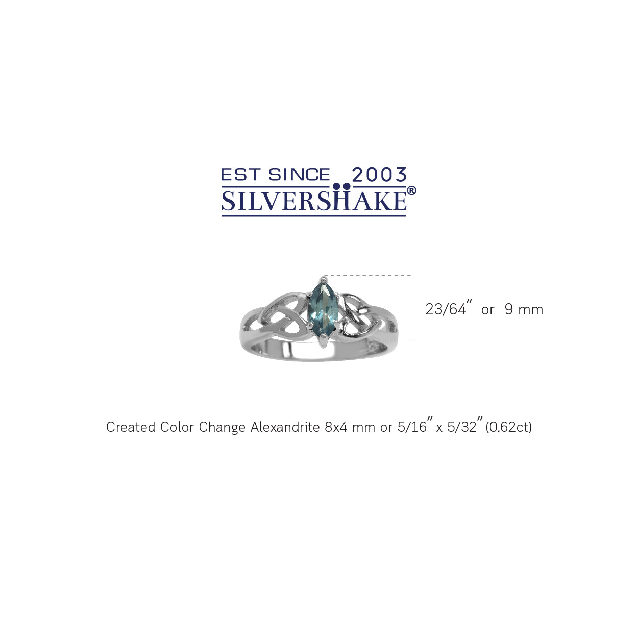 Simulated Color Change Alexandrite White Gold Plated 925 Sterling Silver Celtic Knot Heart Ring - Silvershake-store