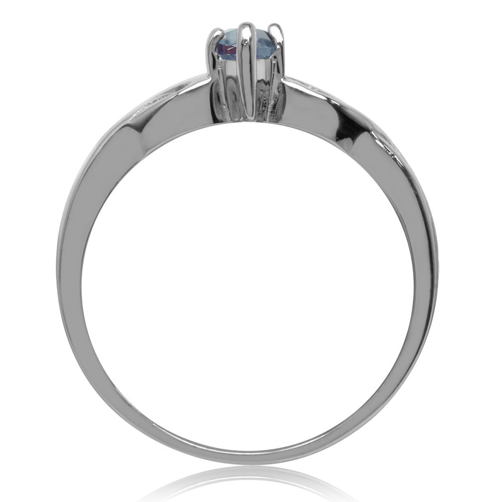Simulated Color Change Alexandrite White Gold Plated 925 Sterling Silver Celtic Knot Heart Ring - Silvershake-store