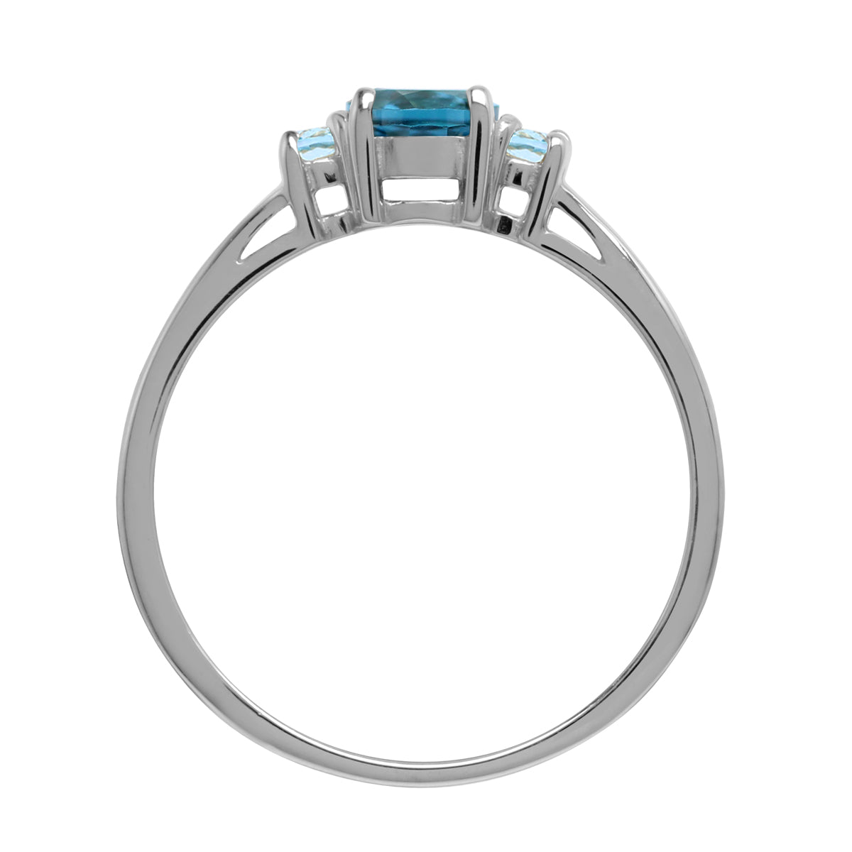 Petite Genuine London Blue and Swiss Blue Topaz White Gold Plated 925 Sterling Silver Ring - Silvershake-store