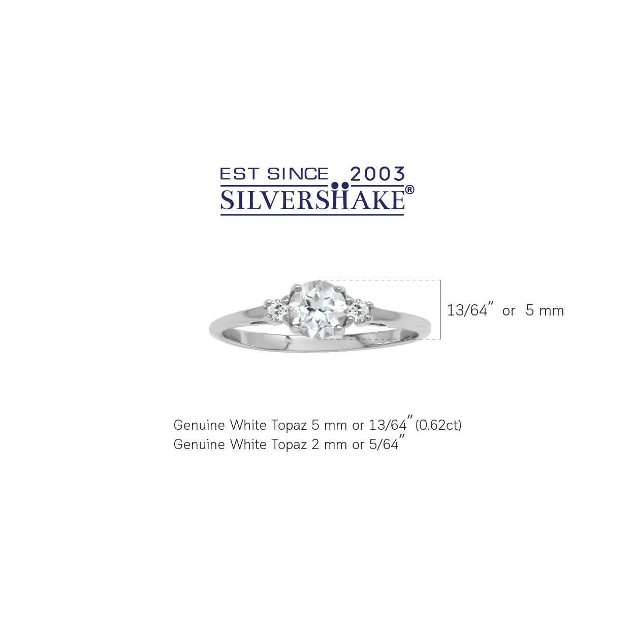 Petite Genuine White Topaz 925 Sterling Silver Promise Ring - Silvershake-store