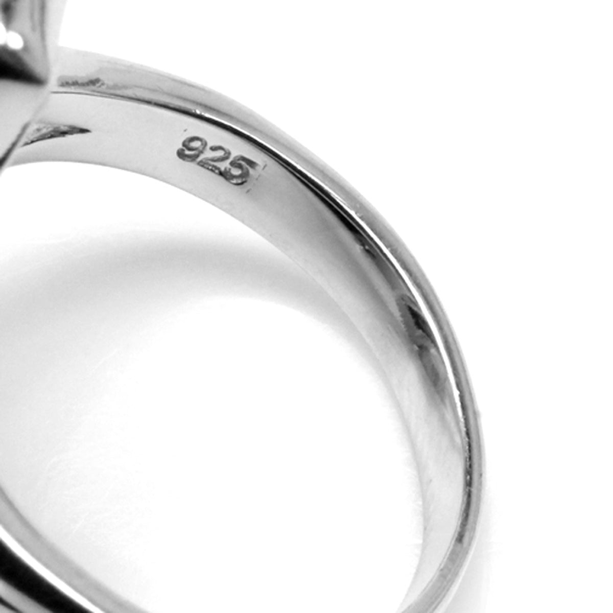 Long Created Red Coral White Gold Plated 925 Sterling Silver Ring - Silvershake-store