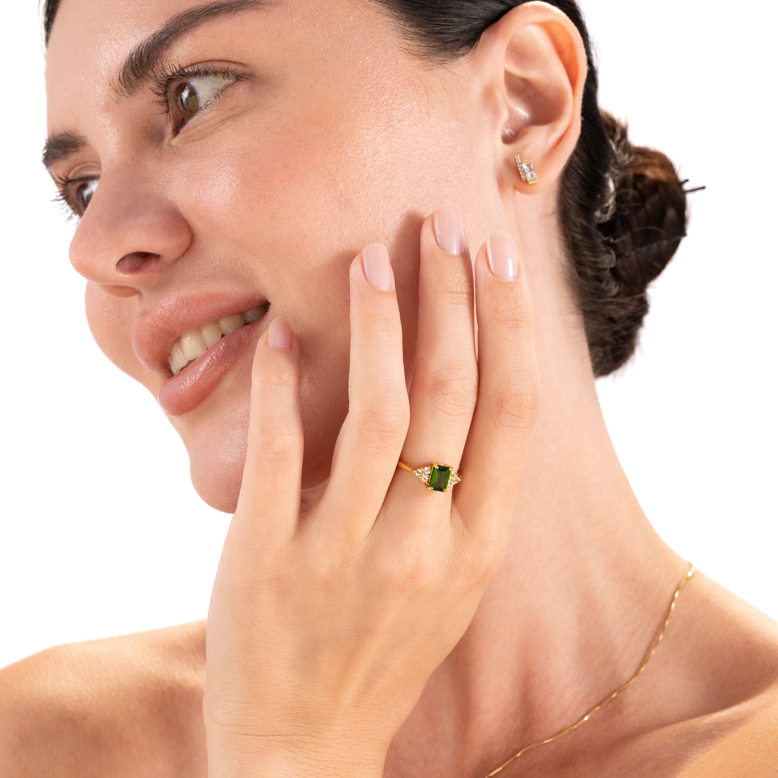 Natural Citrine and White Cubic Zirconia 925 Sterling Silver Engagement Ring - Silvershake-store