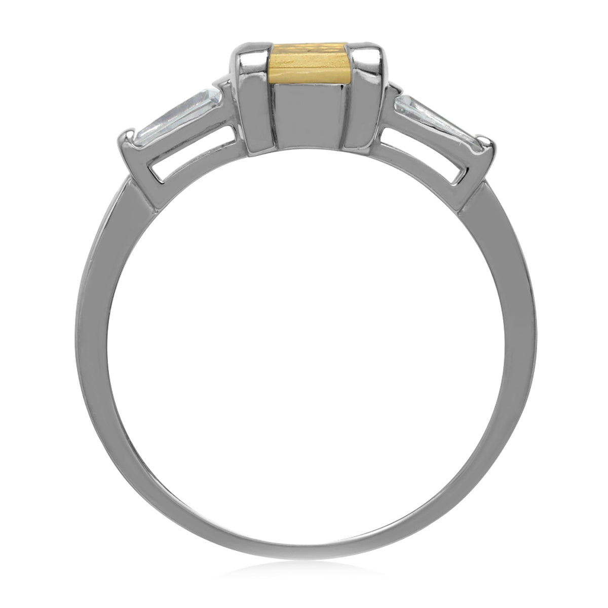 1.14ct. 6MM Natural Square Citrine White Gold Plated 925 Sterling Silver Engagement Ring silvershake
