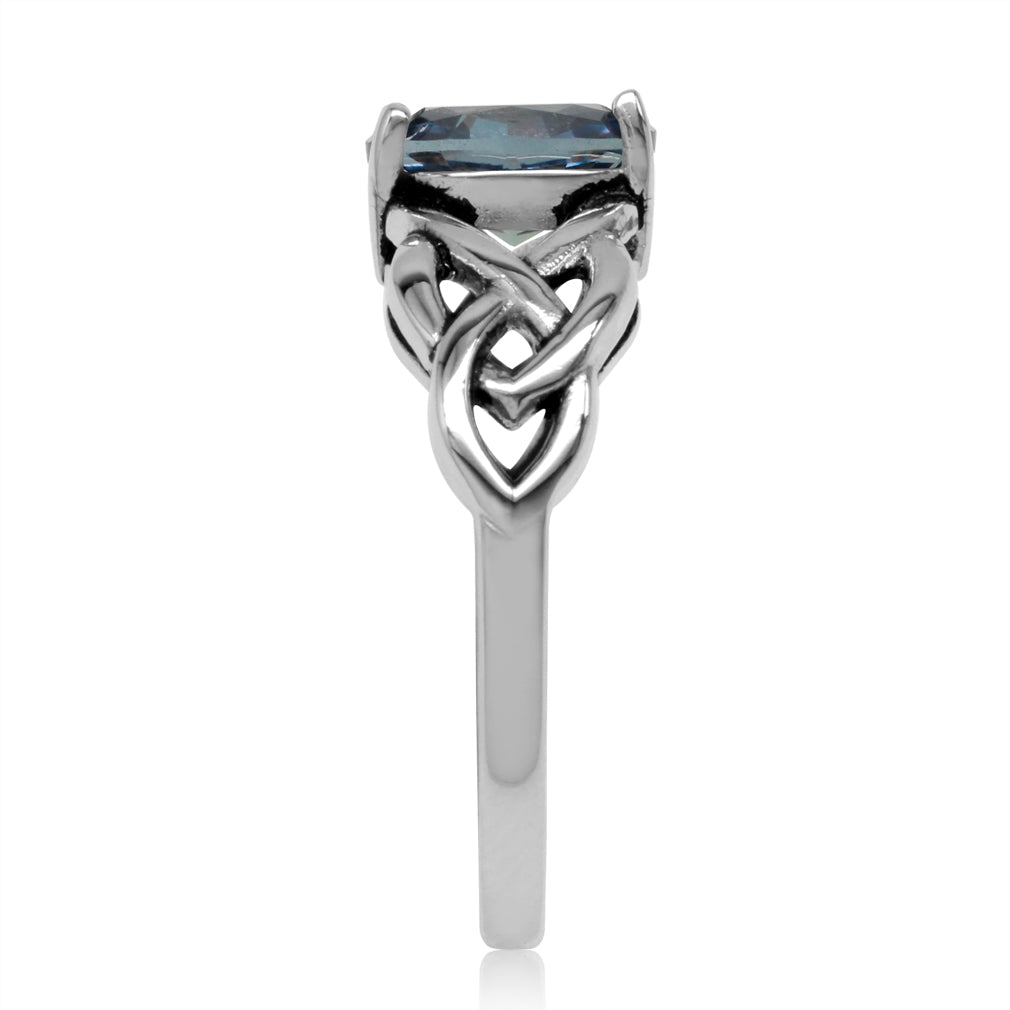 8X6mm Oval Shape Created Color Change Alexandrite 925 Sterling Silver Celtic Knot Solitaire Ring - Silvershake-store