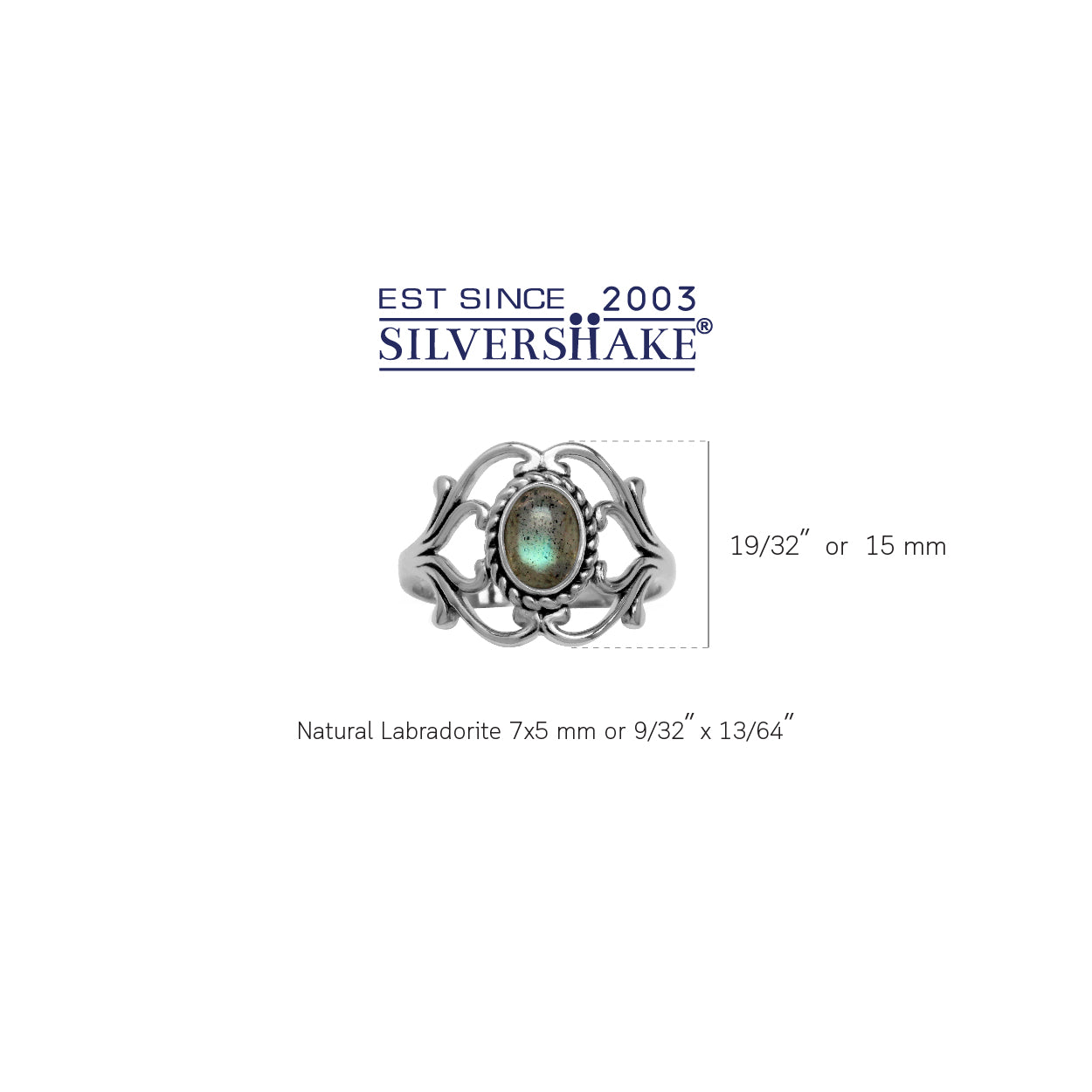 Labradorite 925 Sterling Silver Victorian Style Rope Ring - Silvershake-store