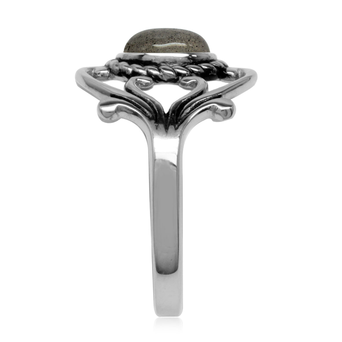 Labradorite 925 Sterling Silver Victorian Style Rope Ring - Silvershake-store