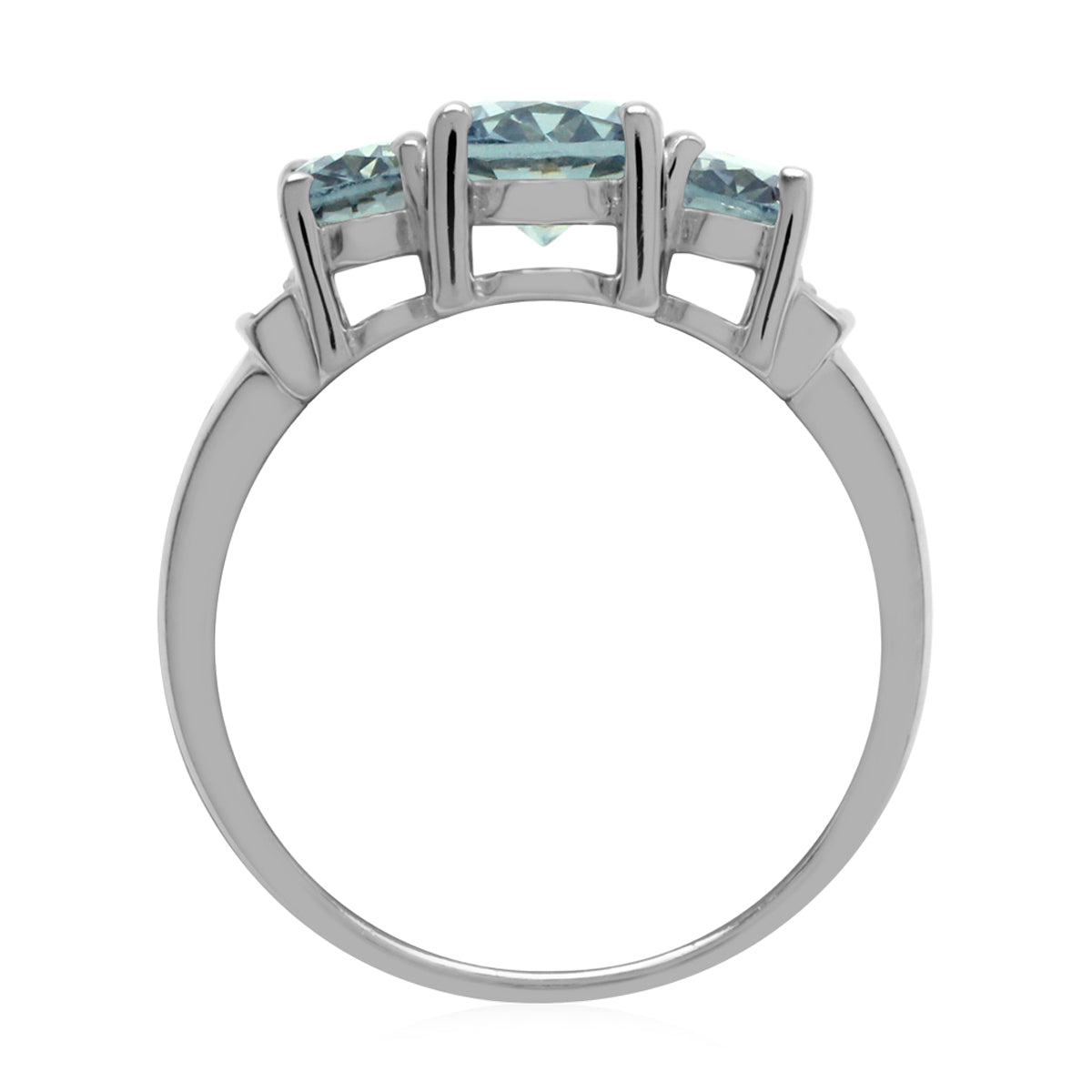 3-Stone Created Oval Shape Color Change Alexandrite White Gold Plated 925 Sterling Silver Ring June Gemstone Birthstone - Silvershake-store