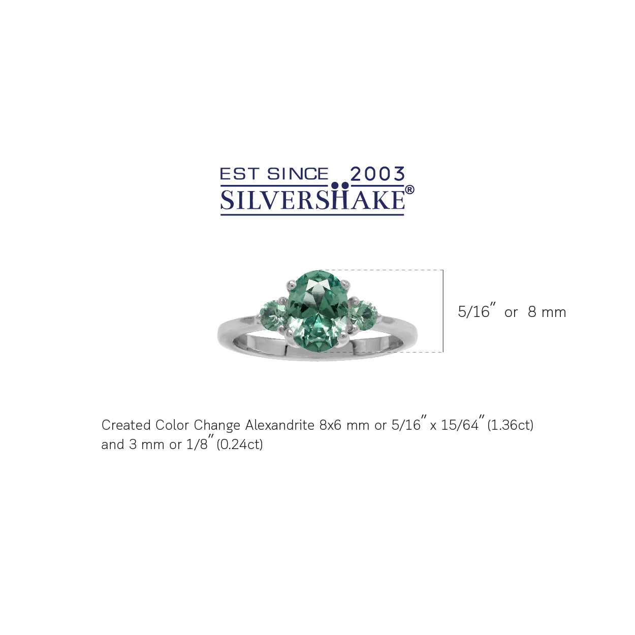 8X6mm Oval Shape Simulated Color Change Alexandrite White Gold Plated 925 Sterling Silver Engagement Ring - Silvershake-store